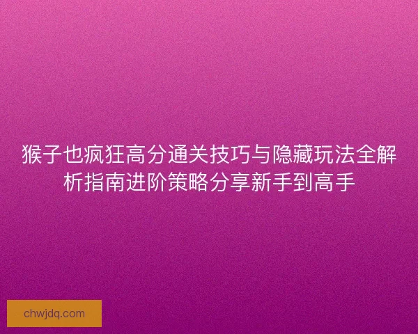 猴子也疯狂高分通关技巧与隐藏玩法全解析指南进阶策略分享新手到高手